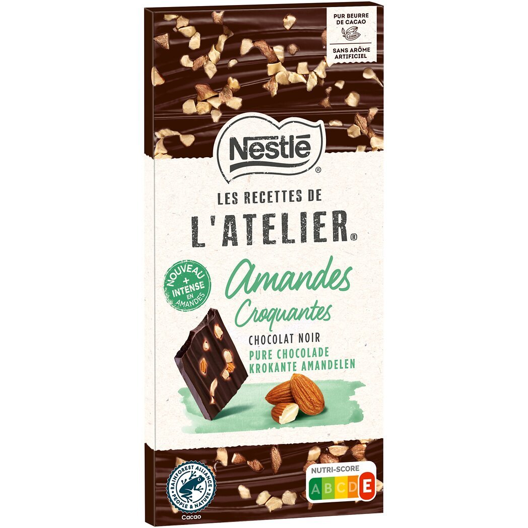 Nestlé Nestlé Les Recettes de l'Atelier - Chocolat noir amandes croquantes la tablette de 100g