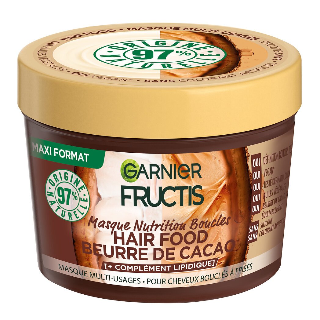 Garnier Garnier Fructis - Masque pour cheveux nutrition boucles beurre de cacao Le pot de 390ml