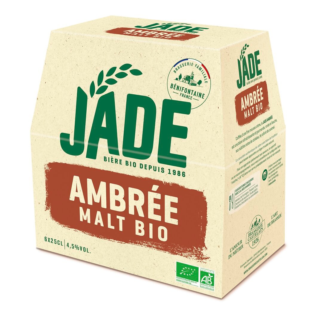 Jade Jade Bière ambrée malt BIO les 6 bouteilles de 25 cl