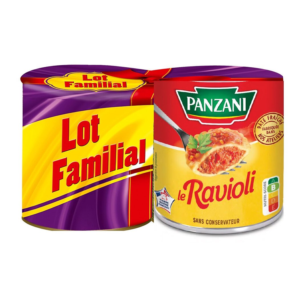 Panzani Ravioli sauce tomate les 2 boîtes de 800g - 1,6kg