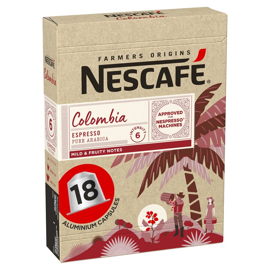 Nescafé Farmers Origines Capsules de café compatiques Nespresso Colombia la boîte de 18 - 95g