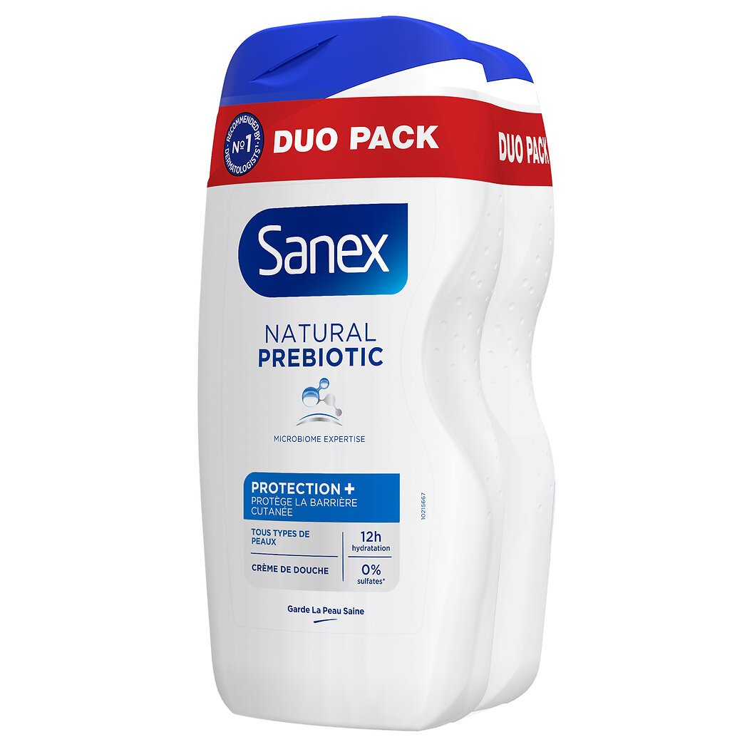 Sanex Gel douche Natural Prebiotic protection Le lot de 2 flacons de 425ml - 850ml