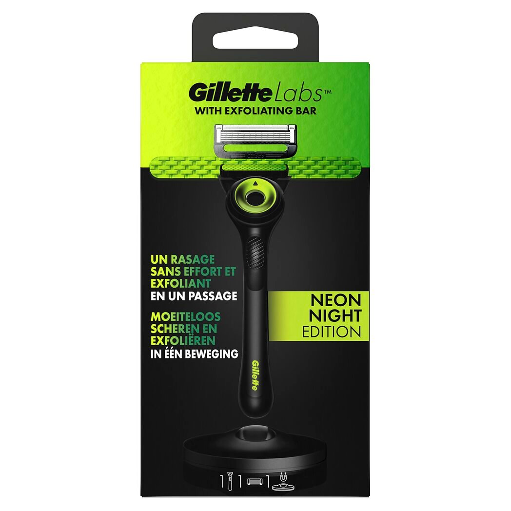 Gillette Labs - Rasoir avec barre exfoliante Le kit avec un manche et une recharge de lame - 169g