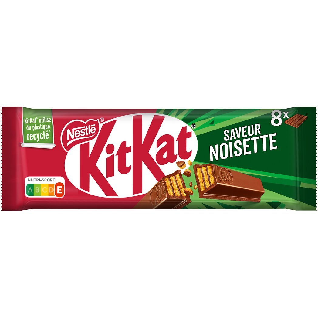 Nestlé KitKat - Barre chocolatée saveur noisette les 8 barres de 41,5g - 332g