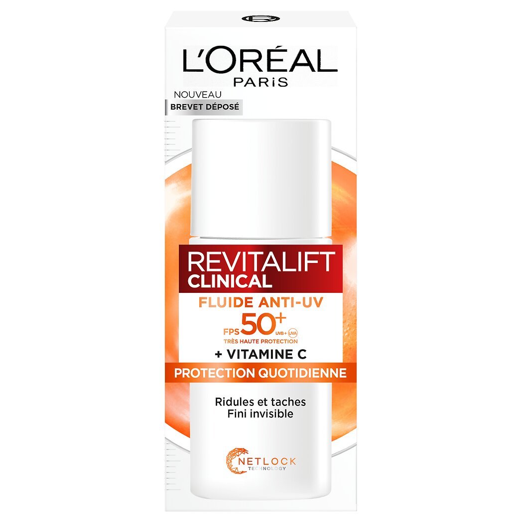 L'Oréal Fluide Visage Revitalift Clinical Anti-UV FPS 50+ Vitamine C Le pot de 50ml