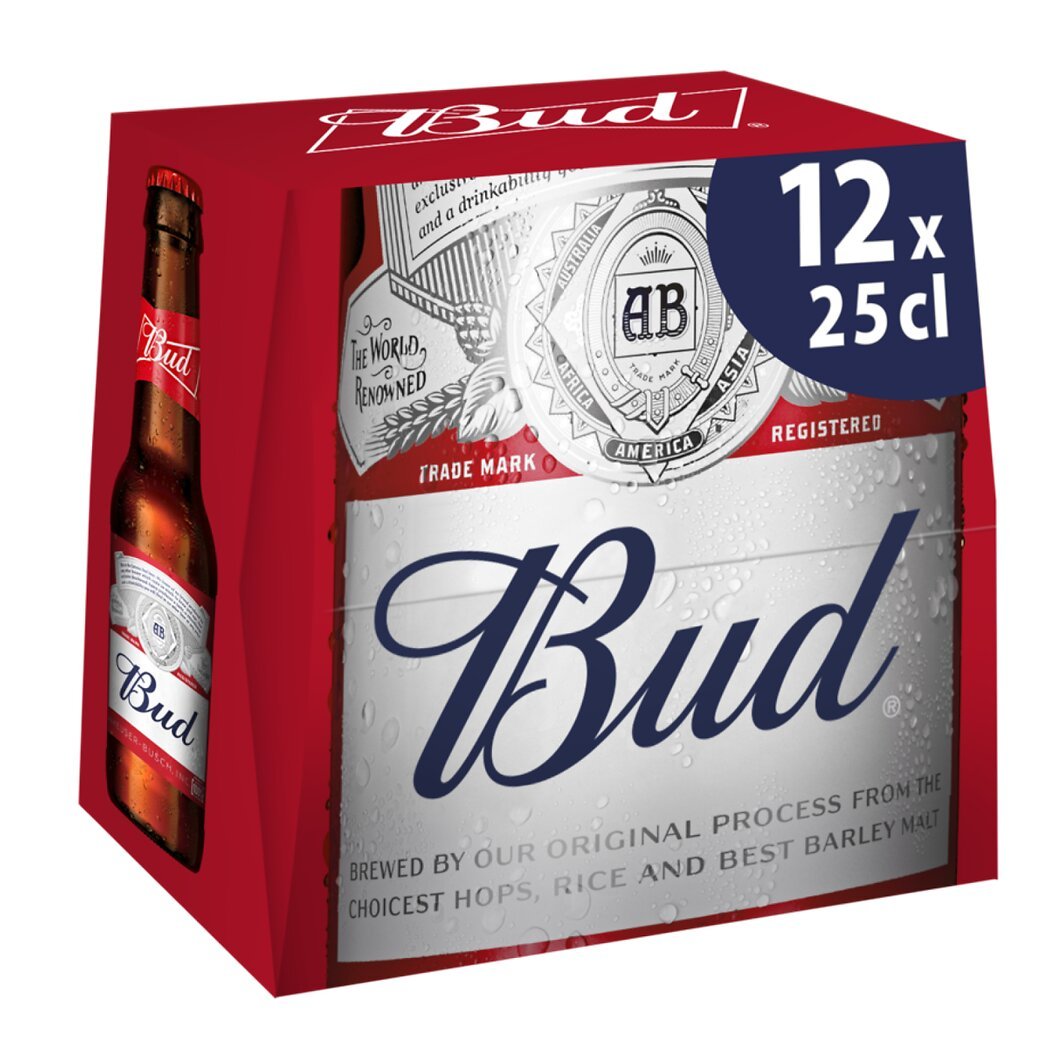 Budweiser Bud Bière blonde les 12 bouteilles de 25cl - 300cl