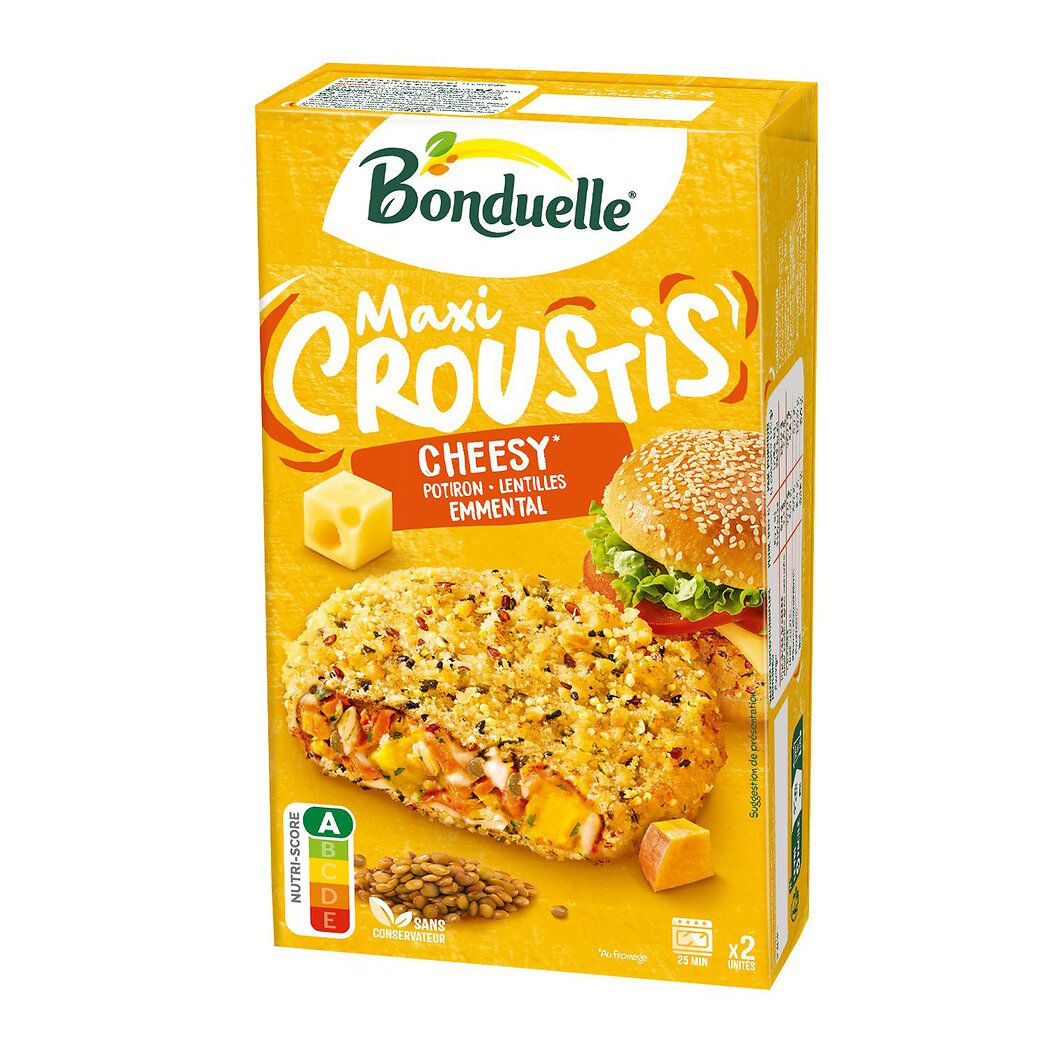 Bonduelle Maxi croustis cheesy potiron lentille emmental sans conservateur la boîte de 240g