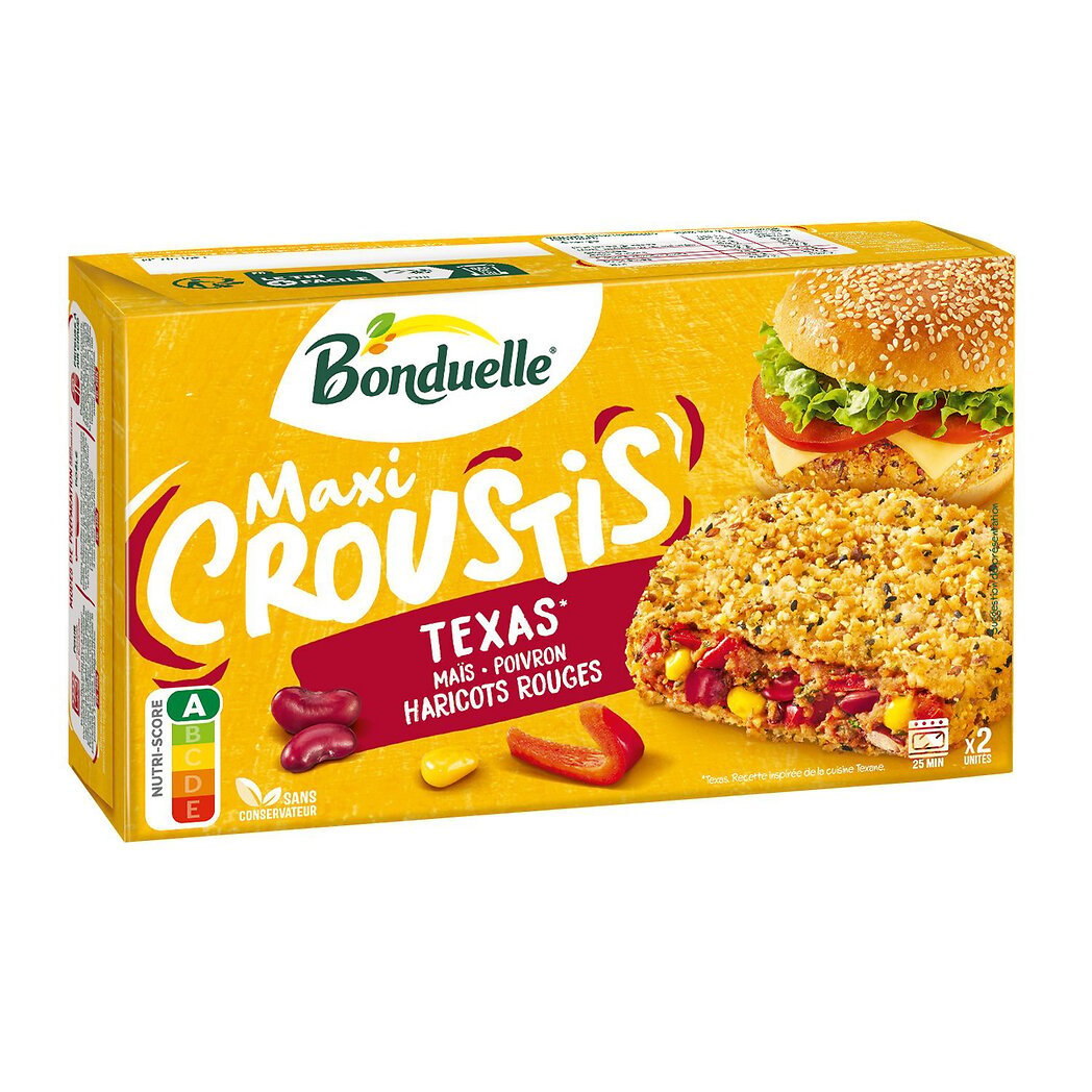 Bonduelle Maxi Croustis Texas Maïs Poivron Haricot Rouge sans conservateur La boite de 2 - 240g