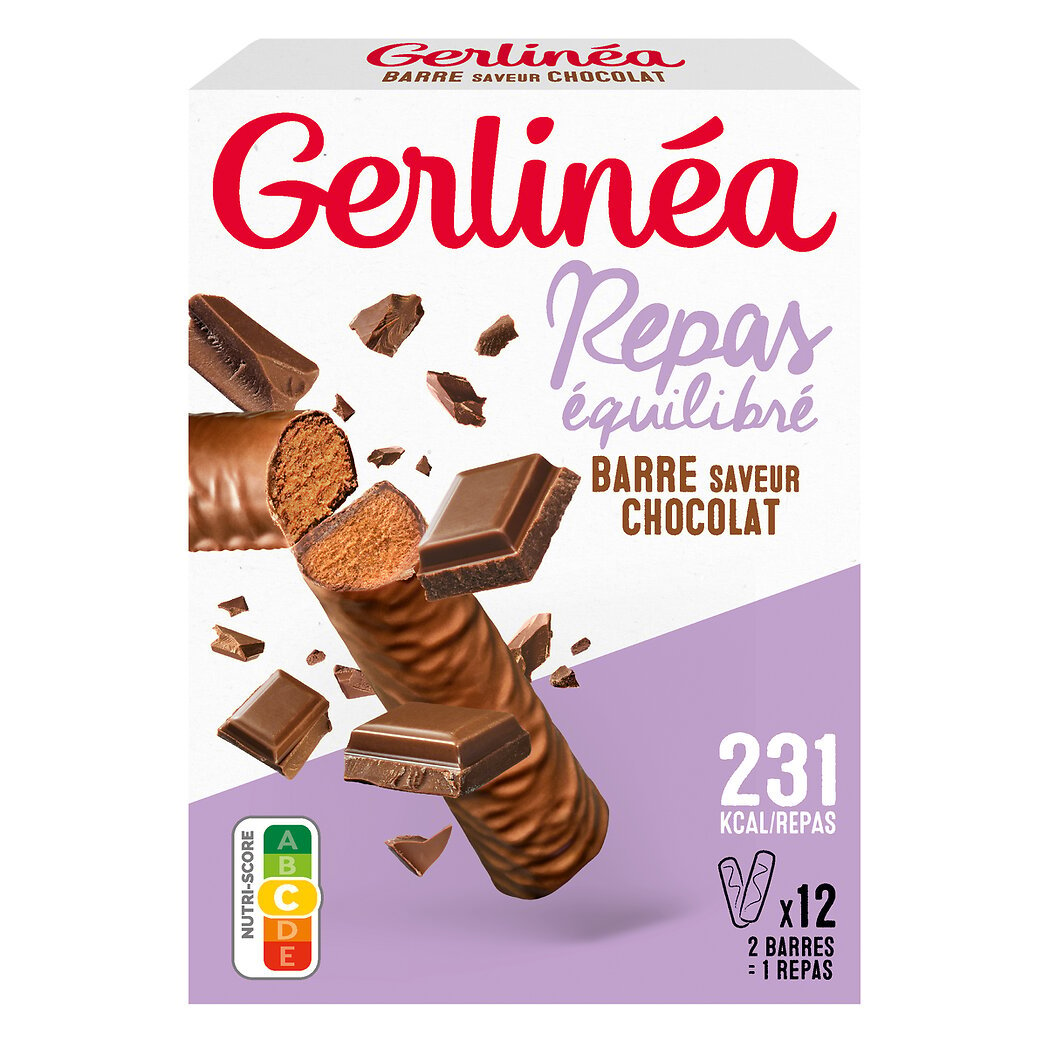 Gerlinéa Gerlinéa Mon Repas - Repas minceur complet barres chocolat les 12 barres de 31 g