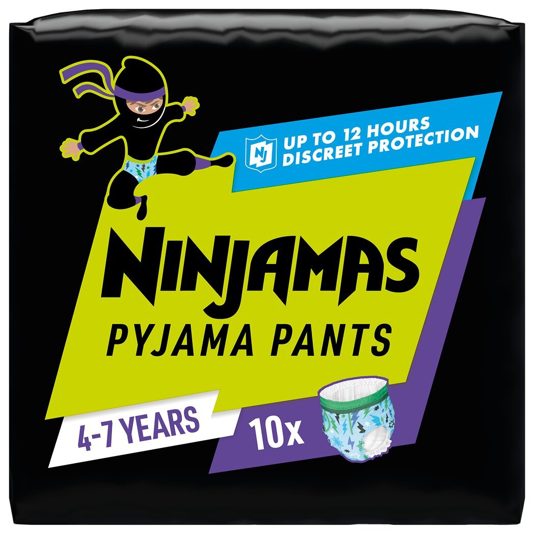 Pampers Ninjamas - Pyjama pants sous-vêtement de nuit garçon 4-7 ans Le sachet de 10 pants - 393g