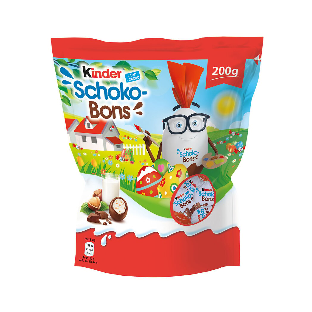 Kinder Kinder Schoko-Bons - Bonbons de chocolat fourrés lait noisettes le sachet de 200 g