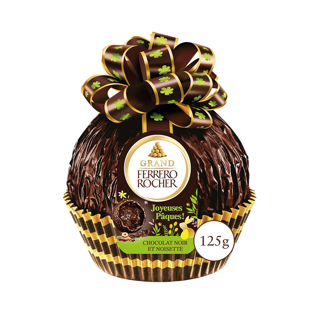 Ferrero Grand Rocher - Moulage chocolat noir avec éclats de noisettes Les 125g