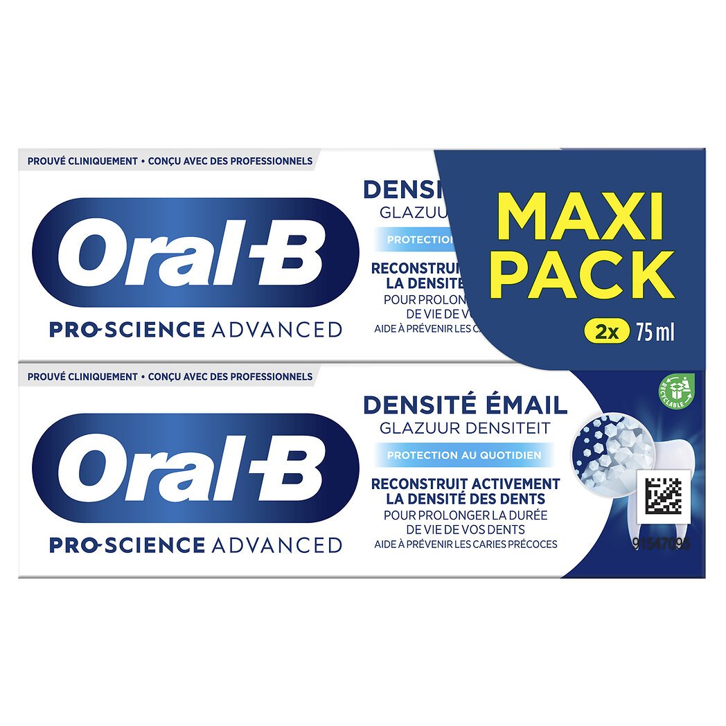Oral B Pro science advanced - Dentifrice densité émail Lot de 2 tubes de 75ml - 150ml