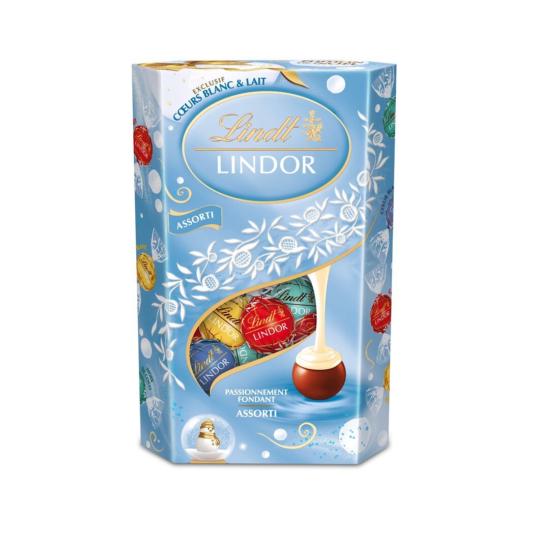 Lindt Lindt Lindor - Assortiment boule de chocolat cœur blanc et lait La boîte de 337g