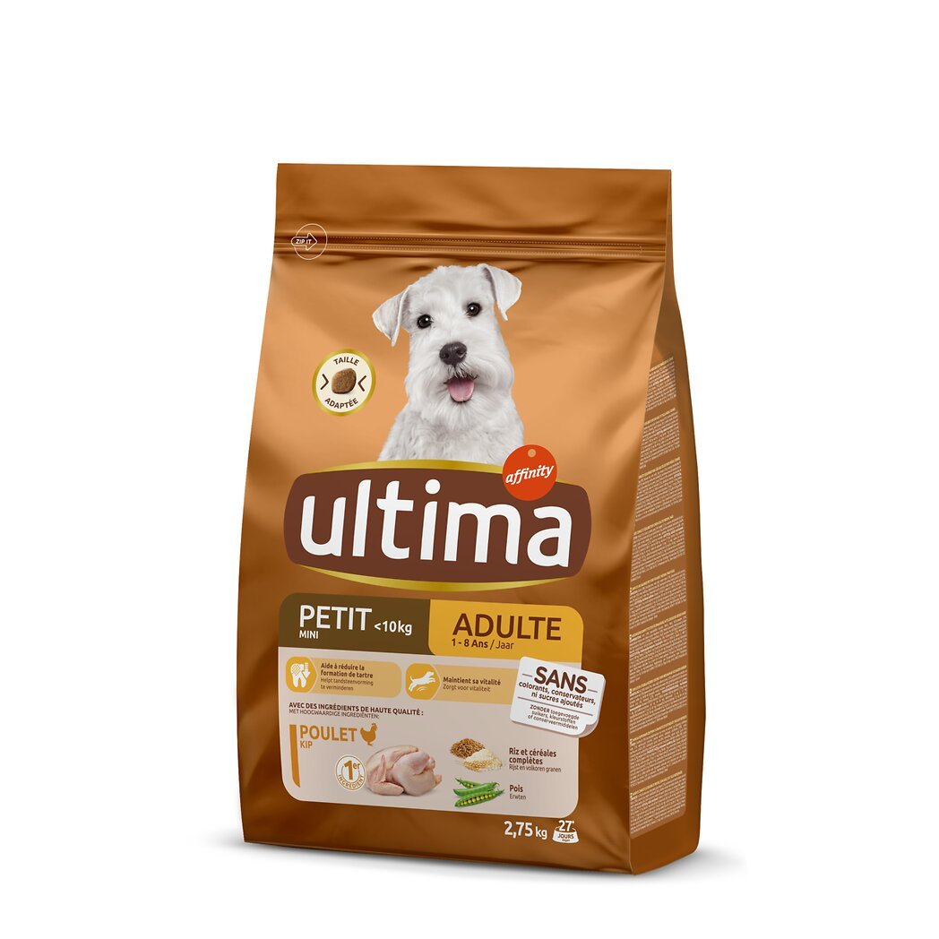 Ultima Ultima Croquettes au poulet pour chien mini adulte le sac de 2,75kg
