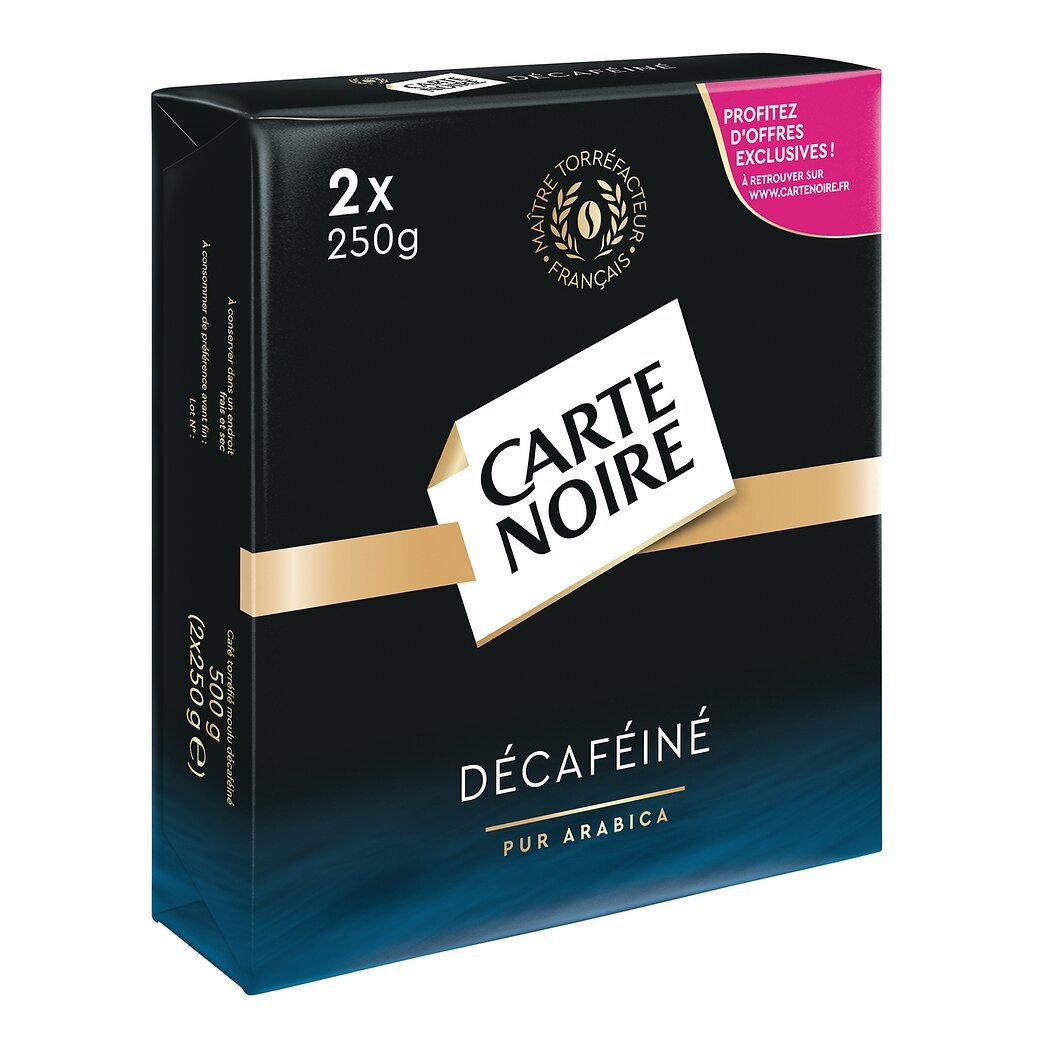 Carte Noire Carte Noire Café moulu décaféiné les 2 paquets de 250 g