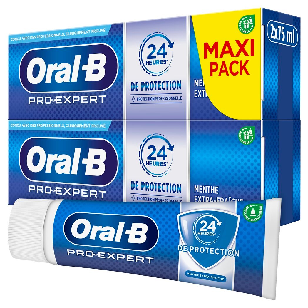 Oral B Pro-Expert - Dentifrice protection menthe extra-fraîche Les 2 tubes de 75ml - 150ml