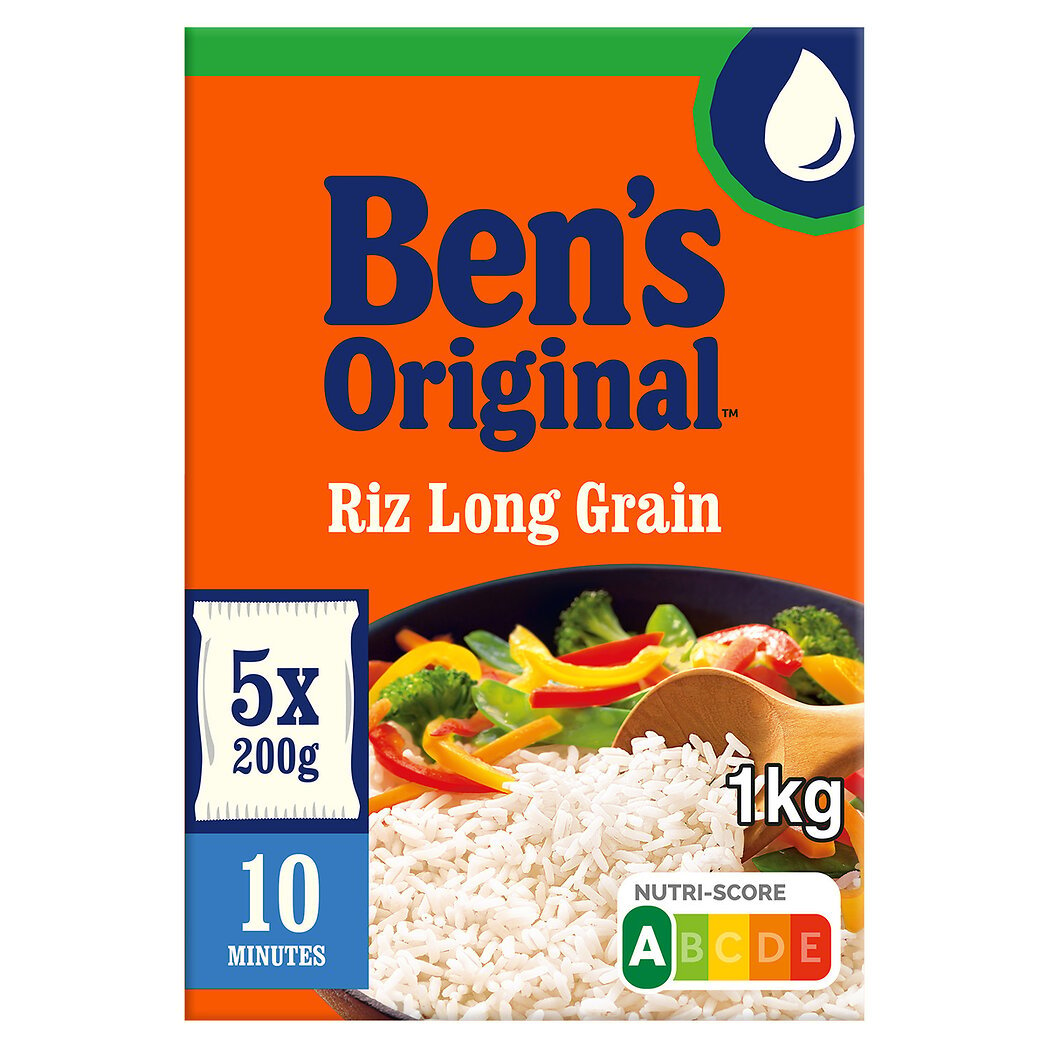 Ben's Original Riz en sachet de cuisson long grain 10min Les 5 sachets de 200g - 1kg