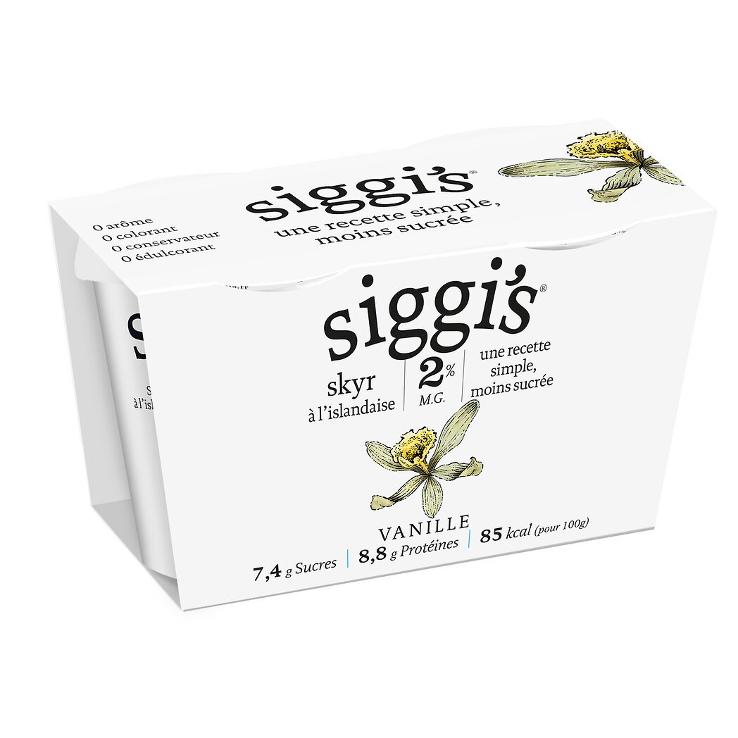 Siggi's Siggi's Skyr - spécialité laitière sucrée à l'arôme naturel de vanille les 2 pots de 140g - 280g