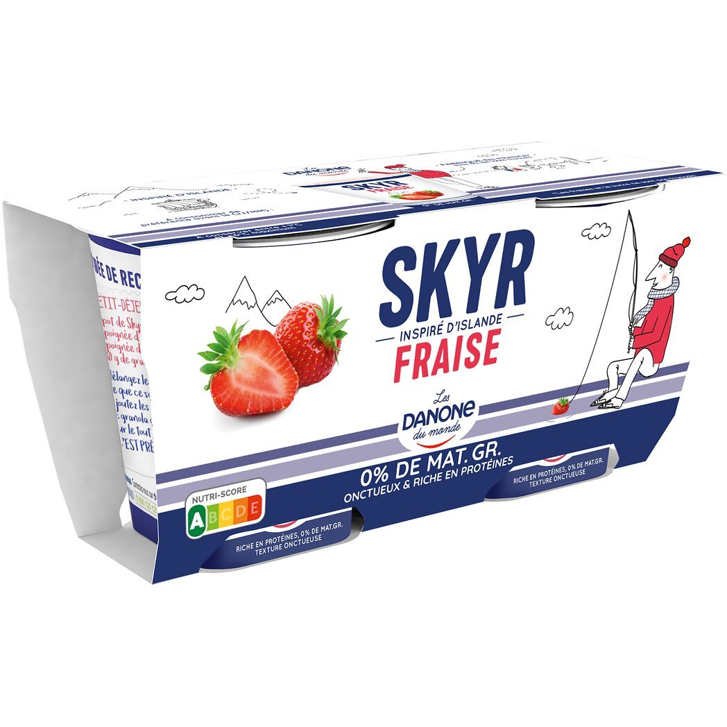 Danone Skyr fraise 0%mg les 2 pots de 140g - 280g