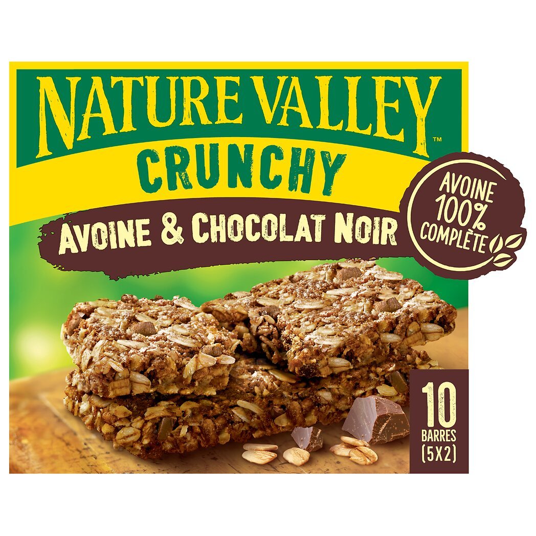 Valley Nature Valley Barres Crunchy avoine & chocolat noir les 5 sachets de 42 g