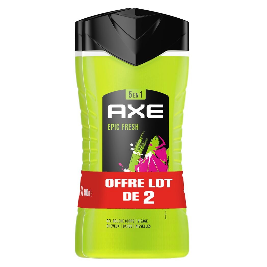 Axe Axe Gel douche 5 en 1 - Epic Fresh Les 2 flacon de 400ml - 800ml