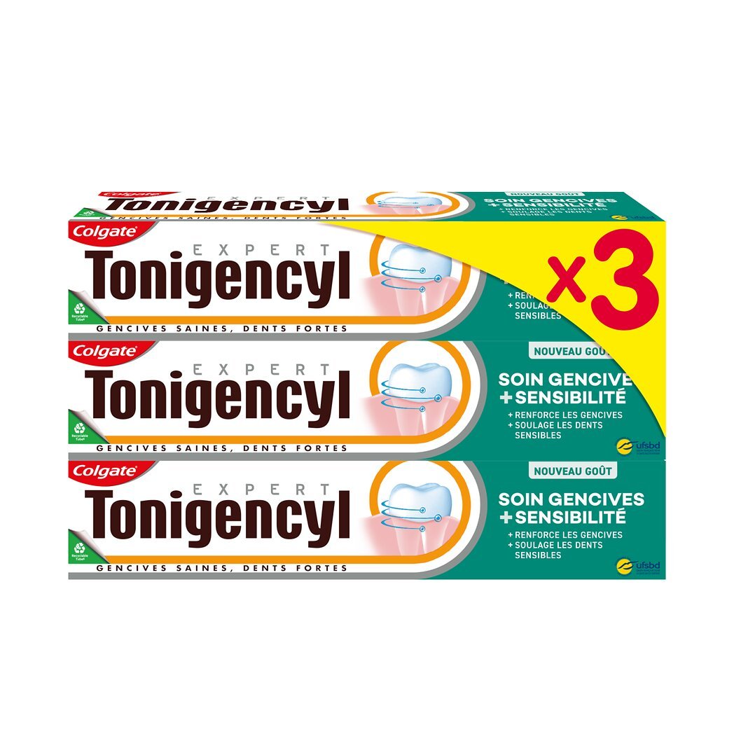 Colgate Colgate Tonigencyl - Dentifrice soin gencives et sensibilité Le lot de 3 tubes de 75ml - 225ml