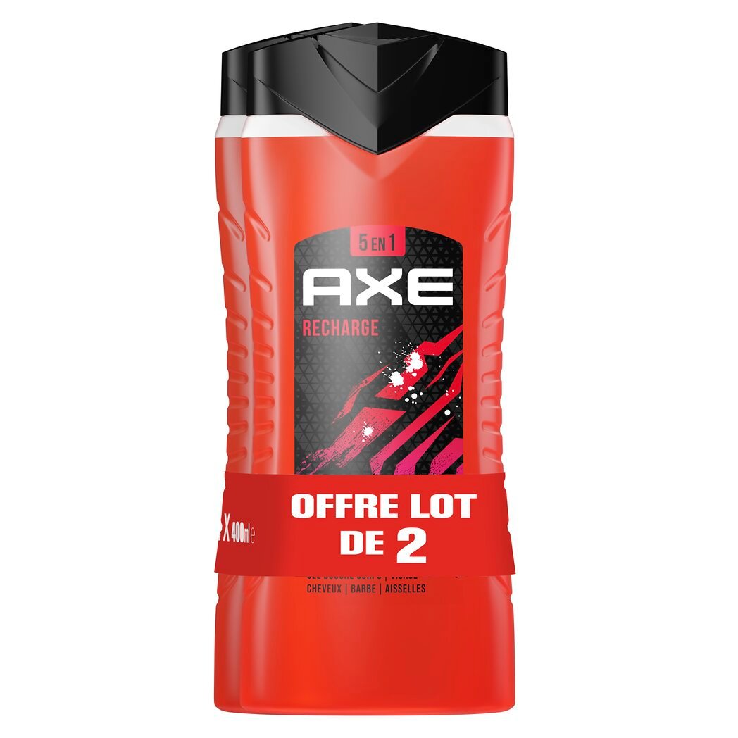 Axe Axe Gel douche 5 en 1 - Recharge Le lot de 2 flacon de 400ml - 800ml