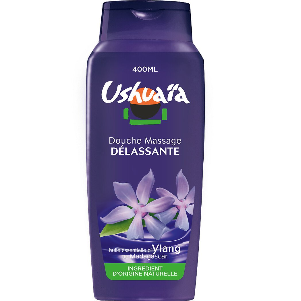 Ushuaïa Gel douche Massage délassante huile essentielle d'Ylang Le flacon de 400ml