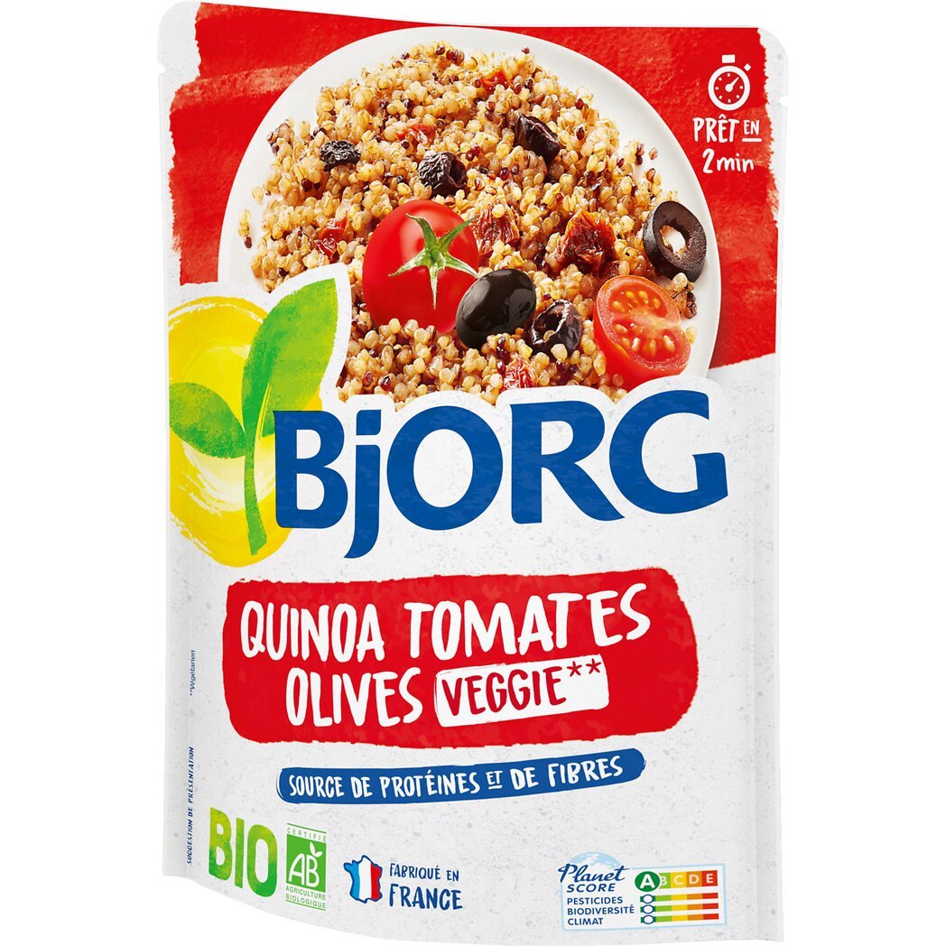 Bjorg Bjorg Plat cuisiné quinoa tomates olives Bio le sachet de 250g