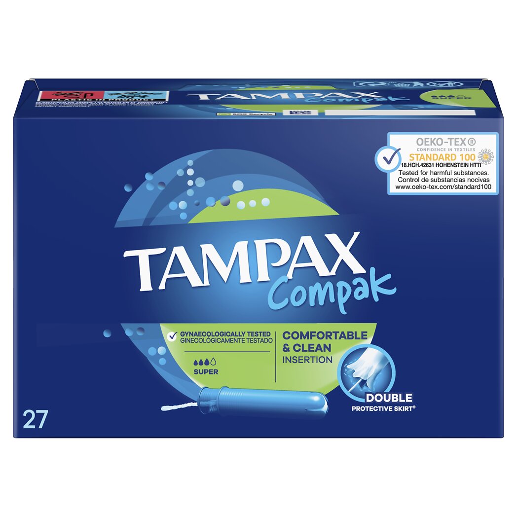 Tampax Tampons Compak avec applicateur - Super Le paquet de 27