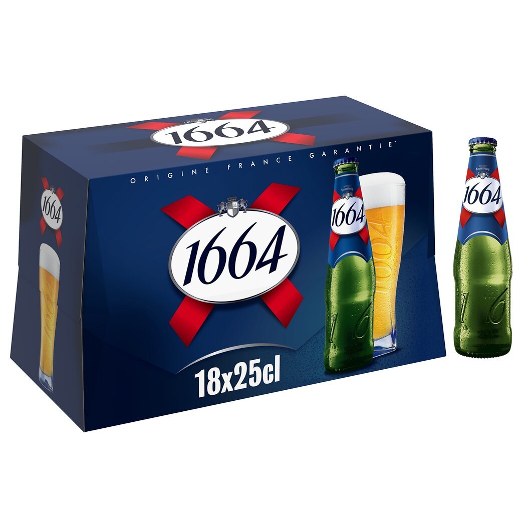 1664 Bière blonde 5.5° les 18 bouteilles de 25cl - 4,5l