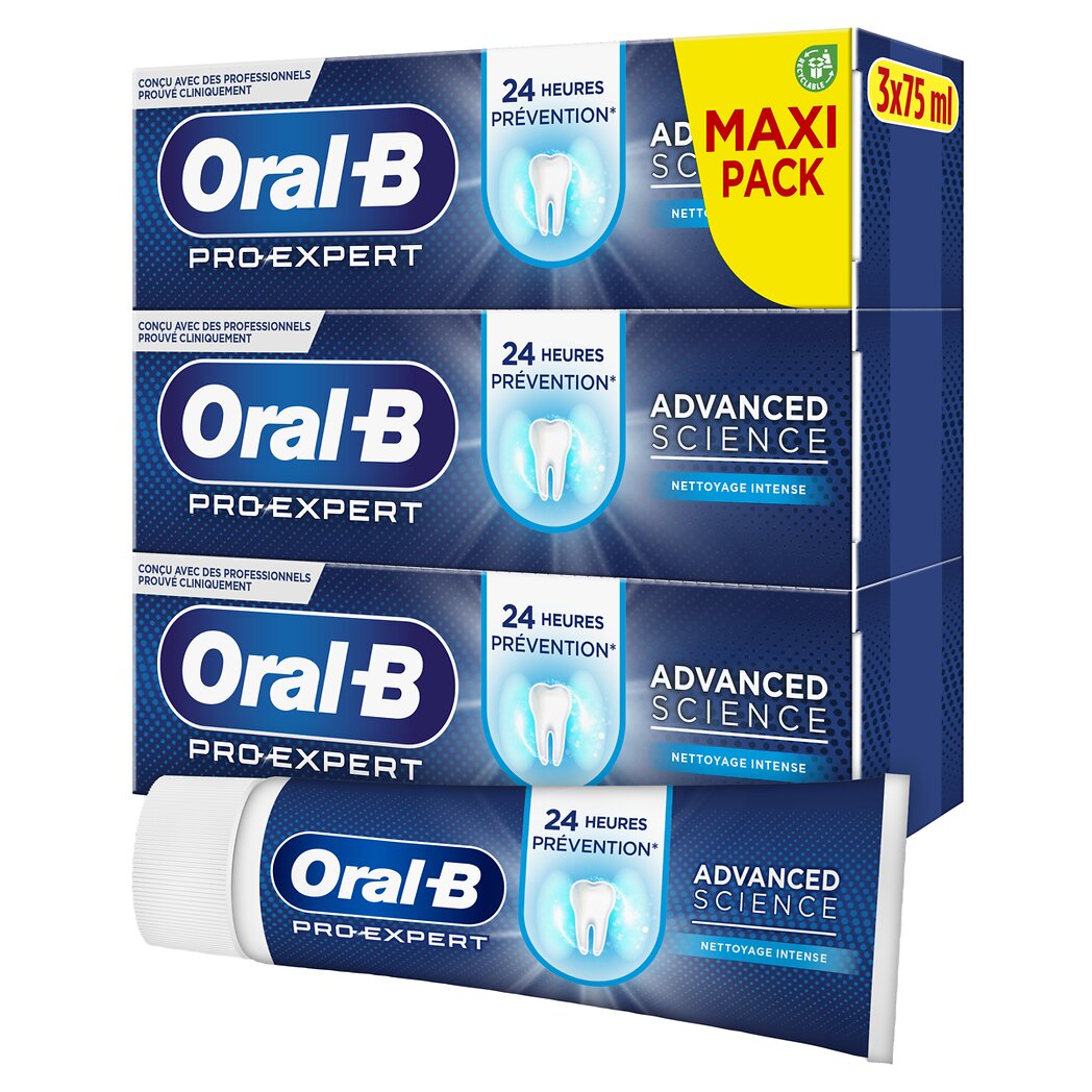 Oral B Dentifrice Pro-Expert Advanced Science Nettoyage Intense les 3x75ml - 225ml