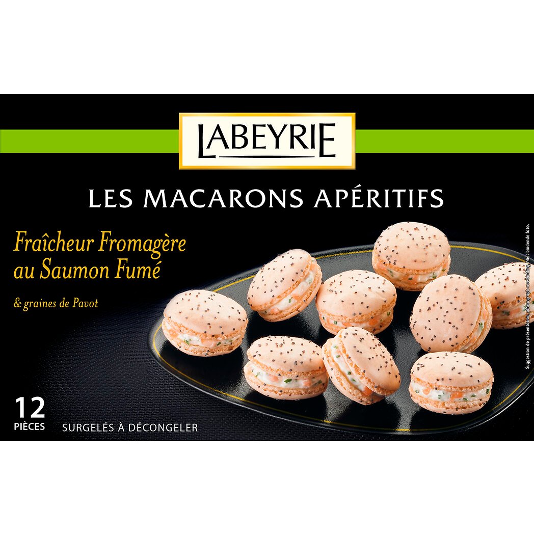 Labeyrie Labeyrie Les macarons apéritifs - fraîcheur fromagère au saumon fumé la boîte de 12 pièces - 130g