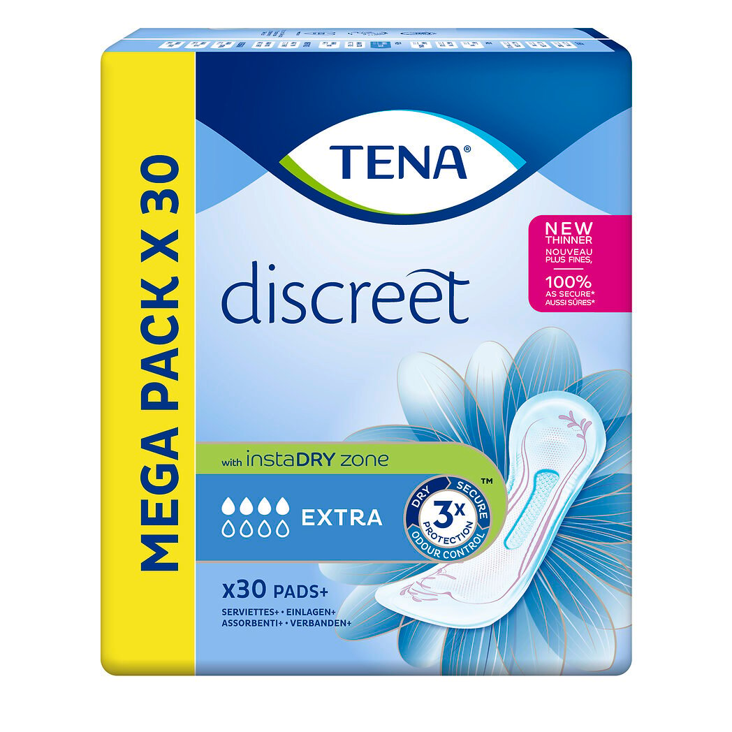 Tena Tena Serviettes hygiéniques Discreet extra le paquet de 30 - Méga Pack