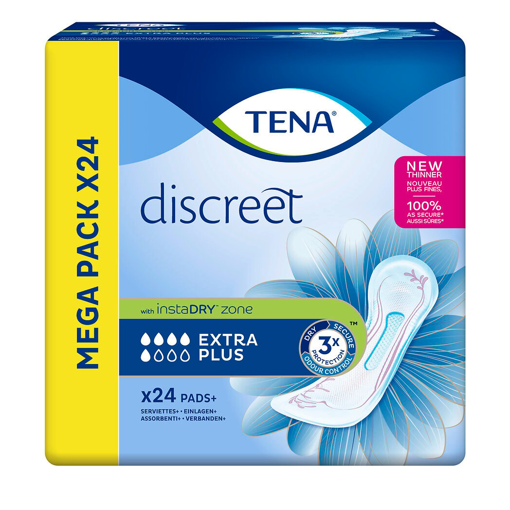 Tena Tena Serviettes hygiéniques Discreet extra plus le paquet de 24 - Méga Pack