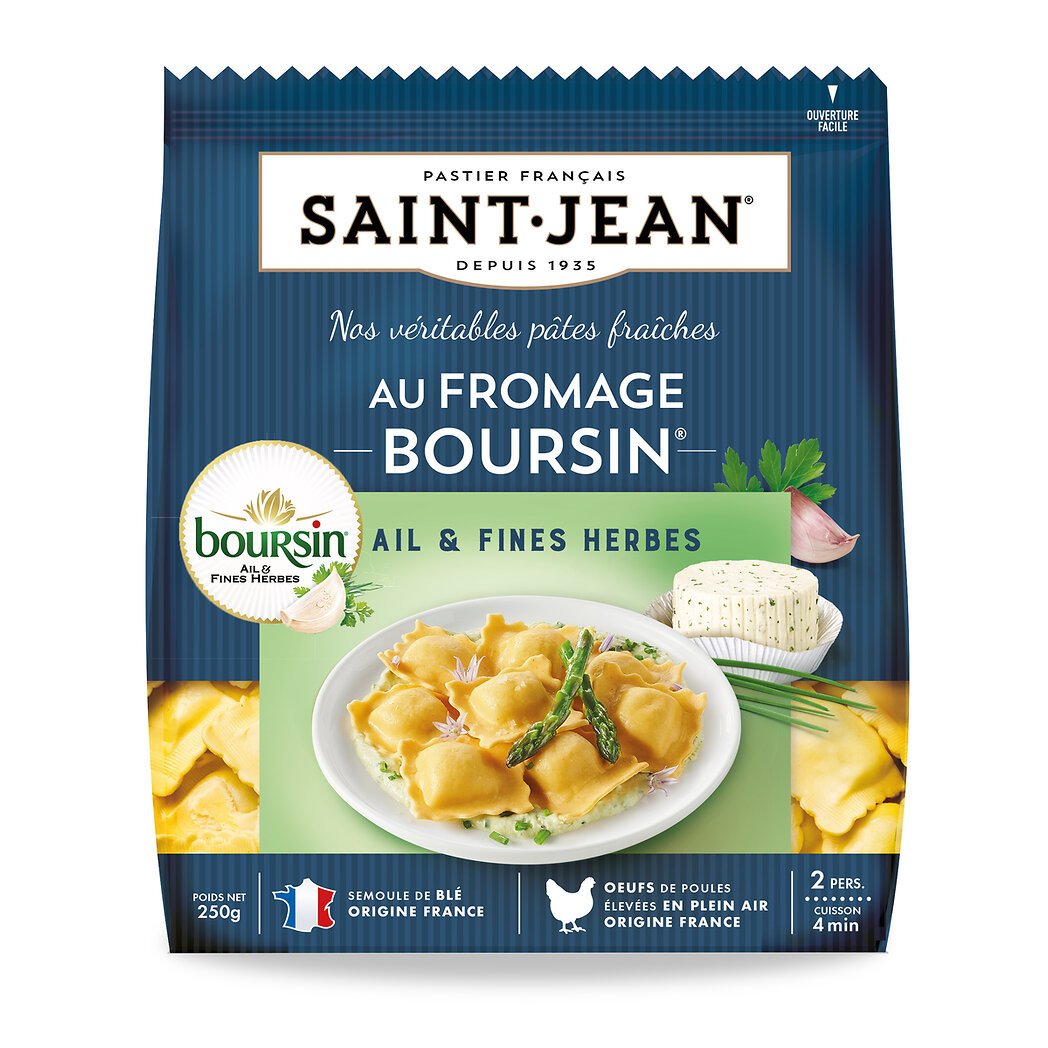 Saint Jean Saint Jean Ravioli au fromage Boursin ail et fines herbes le sachet de 250g