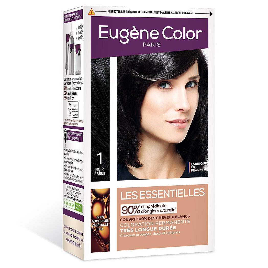 Eugène Color Eugène Color Coloration cheveux 1 noir ébène la boîte