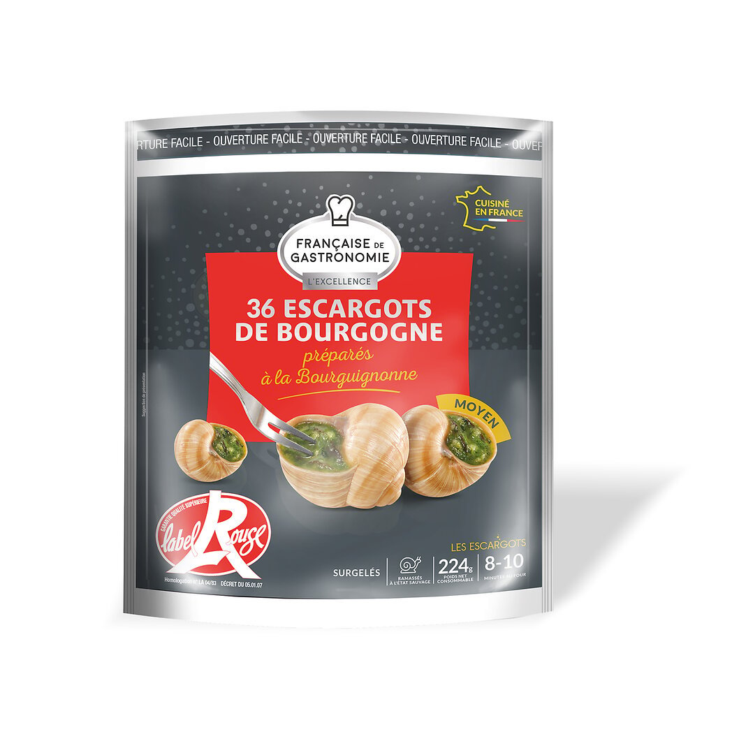 Française de Gastronomie Française de Gastronomie Escargots de Bourgogne à la bourguignonne le sachet de 36 - 224g