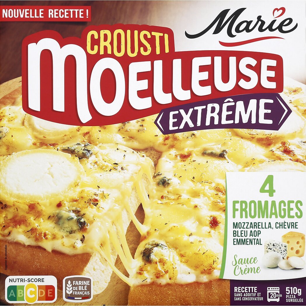Marie Marie Pizza CroustiMoelleuse Extrême 4 fromages la boîte de 510g