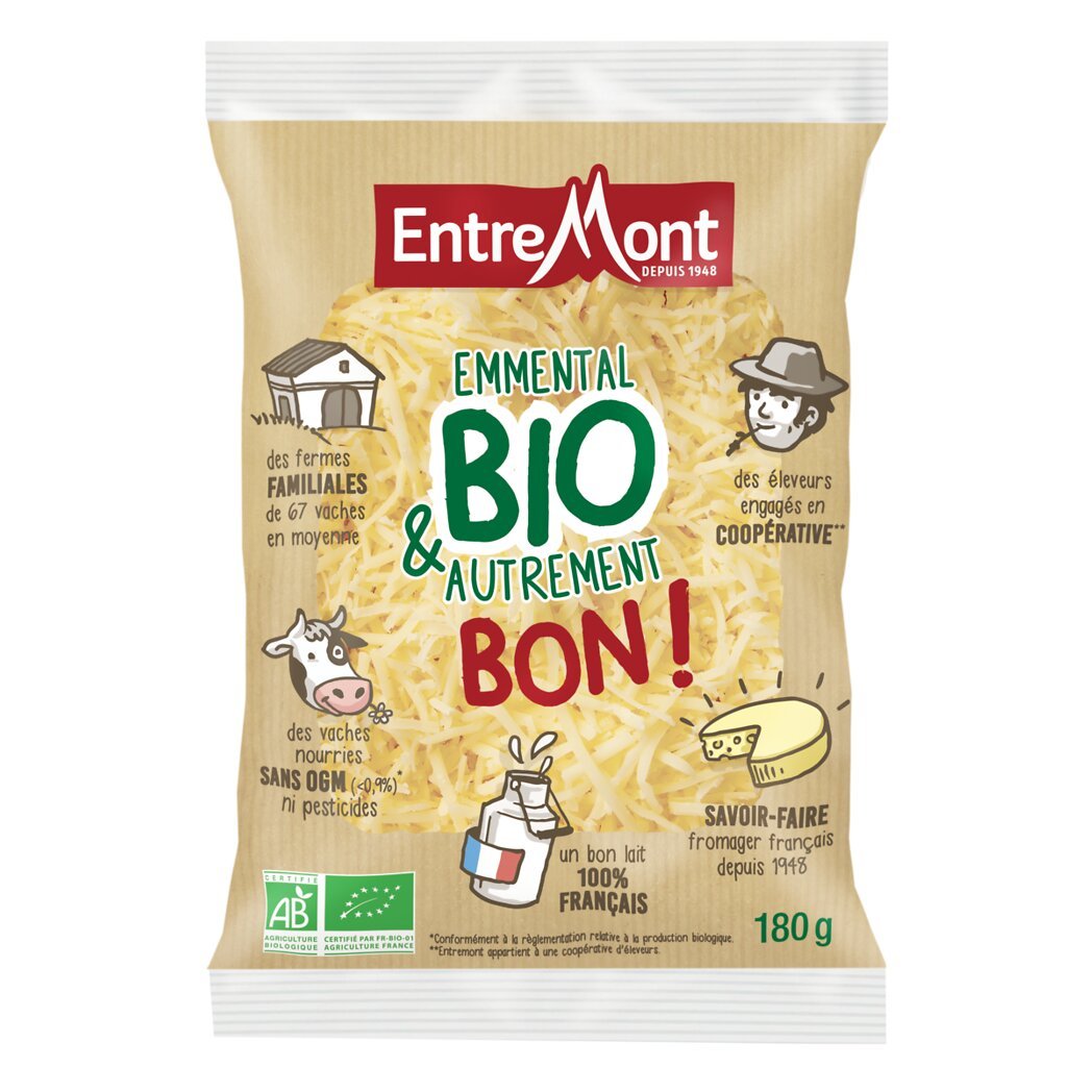 Entremont Entremont Fromage râpé emmental Bio le sachet de 180g
